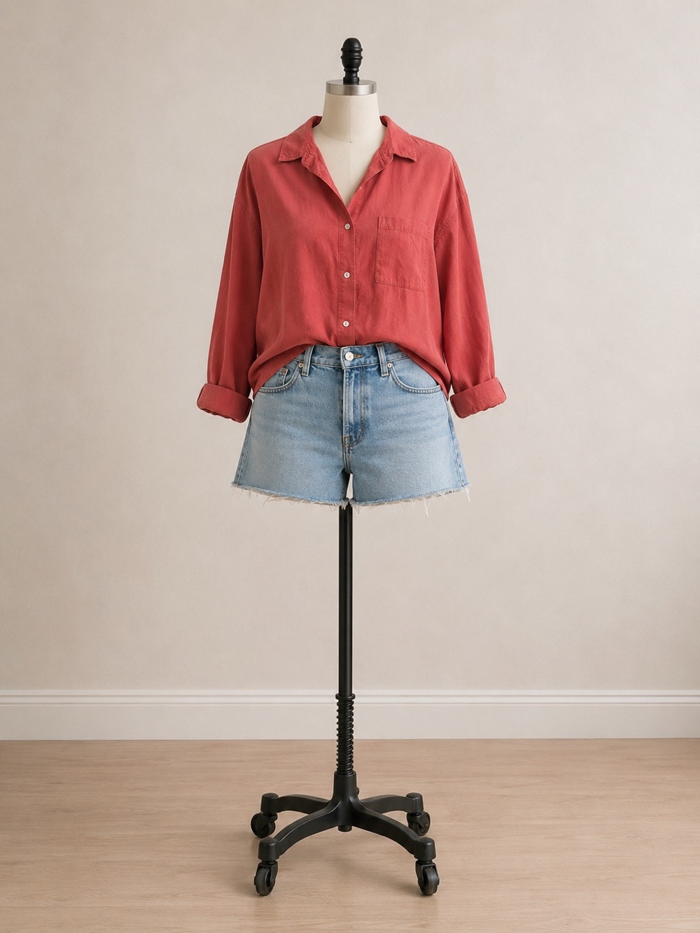 TU Woman Terracotta Linen Blend Button Down Relaxed Long Sleeve Shirt Size 14